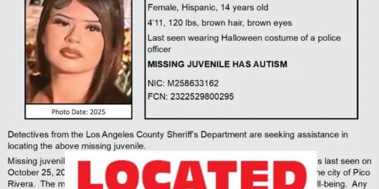 14-year-old Girl With Autism Located Safe After Going Missing In Pico Rivera