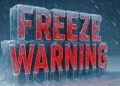 Arizona – Freeze Warning: First Hard Freeze of the Season Expected Overnight Through 8 A.M. Tomorrow