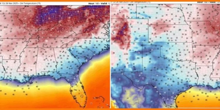 Arctic Blast Anticipated To Strike The South On December 3, Sending Temperatures Plummeting Across Texas, Mississippi, And Georgia