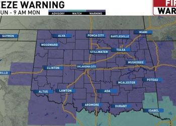 Freeze Warning issued for Sunday night