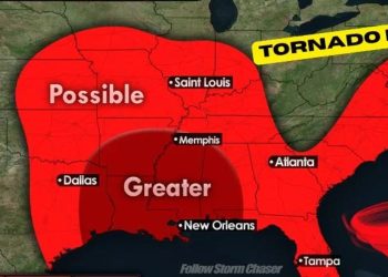November Tornado Risk Map Shows Heightened Threat Across Southern and Midwestern U.S.