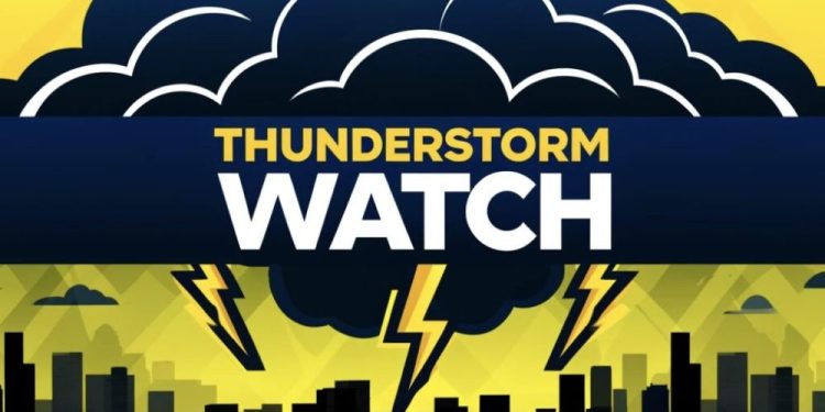 Texas Weather Warning: Severe Thunderstorm Watch till 10 PM Tonight for 37 Counties