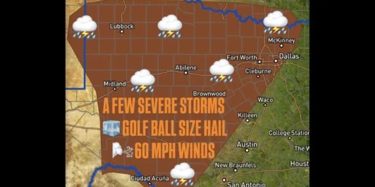 Texas and Oklahoma Brace for Dangerous Storms: Golf-Ball Hail, 60 mph Winds Expected Wednesday