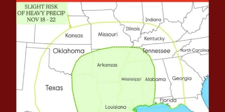 Weather Alert: Heavy Rainfall Threat Building Across Texas, Louisiana And Mississippi For Next Week