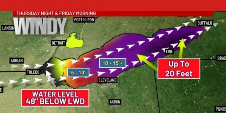 Ohio, Michigan, Pennsylvania, And New York Prepare For Massive Lake Erie Seiche With 20-Foot Waves
