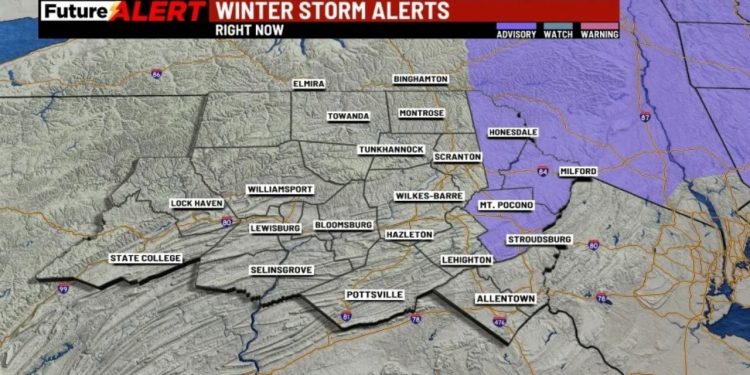 Winter Weather Advisory In Effect For Parts Of Pennsylvania