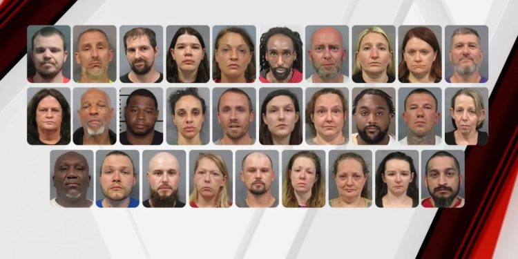 29 people arrested in alleged drug distribution network in southern Indiana, Kentucky